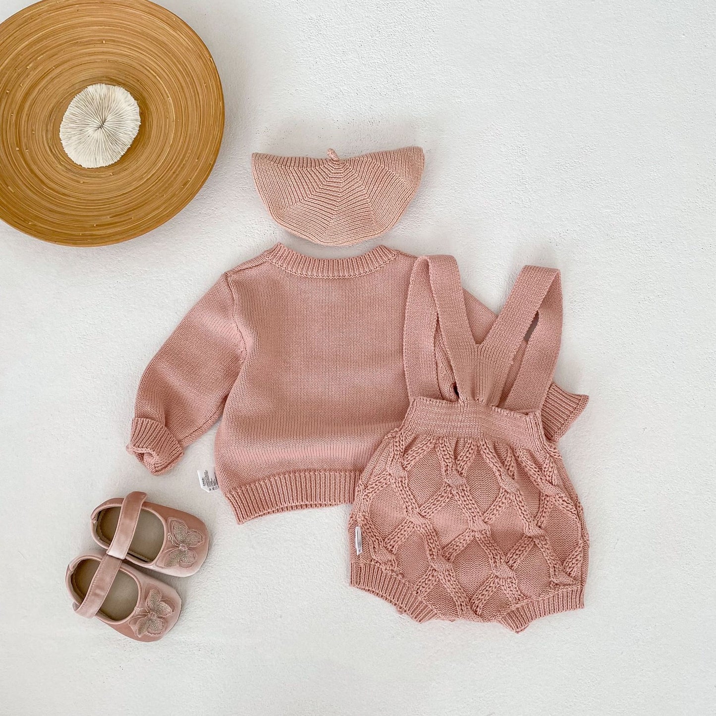 Flower Embroidered Knit Cardigan & Romper フラワー 刺繍 ニット カーディガン ロンパース【mh0012403】 Engepapa