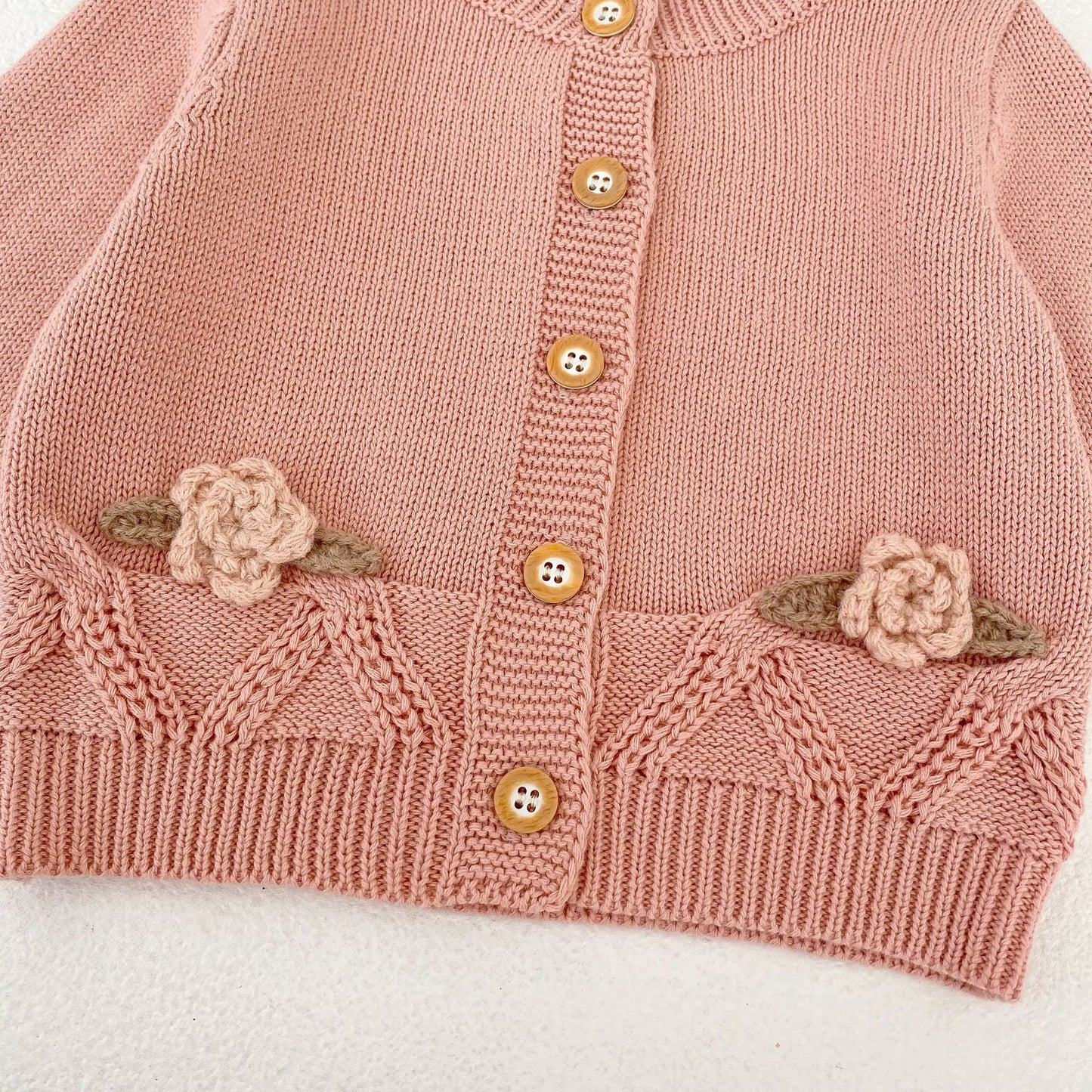 Flower Embroidered Knit Cardigan & Romper フラワー 刺繍 ニット カーディガン ロンパース【mh0012403】 Engepapa