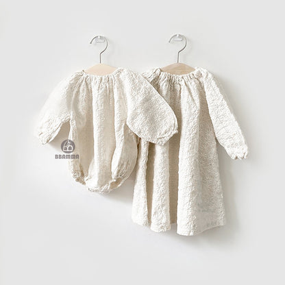 Flower Embroidery Romper フラワー刺繍ロンパース【mh0000064】 BBAMMA 長袖ロンパース