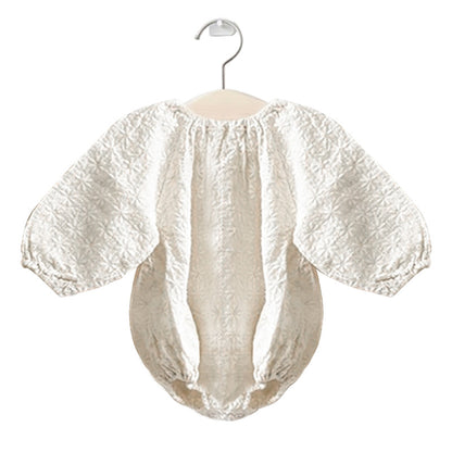 Flower Embroidery Romper フラワー刺繍ロンパース【mh0000064】 BBAMMA 長袖ロンパース