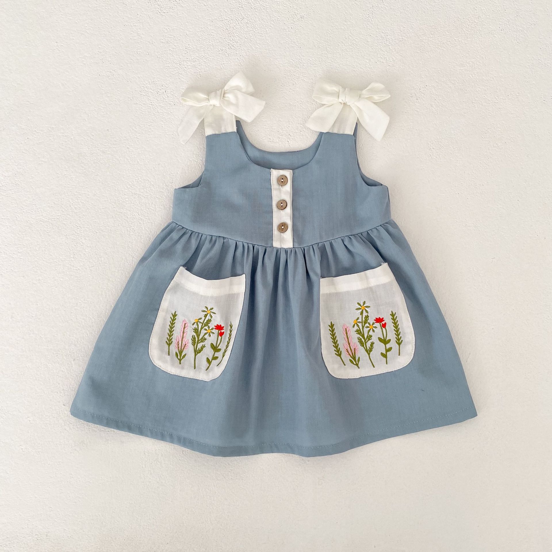 Flower Embroidery Top & Bloomers Set フラワー刺繍 トップス ブルマセット【mh0012486】 Dress / 73cm Engepapa ノースリーブセットアップ