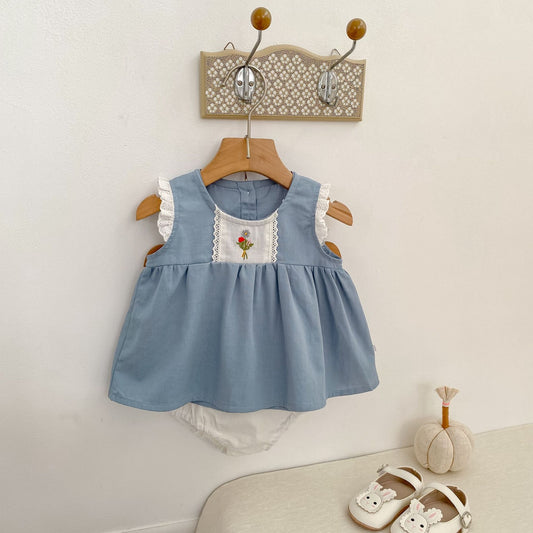 Flower Embroidery Top & Bloomers Set フラワー刺繍 トップス ブルマセット【mh0012486】 Engepapa ノースリーブセットアップ