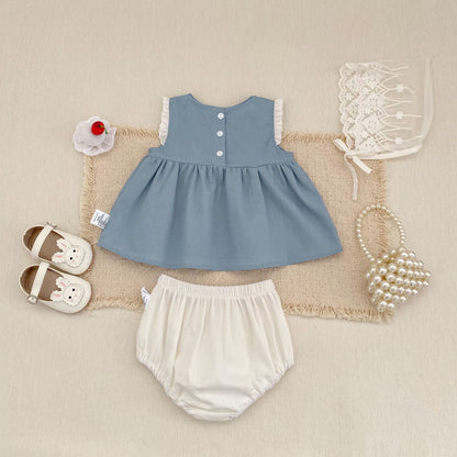Flower Embroidery Top & Bloomers Set フラワー刺繍 トップス ブルマセット【mh0012486】 Engepapa ノースリーブセットアップ