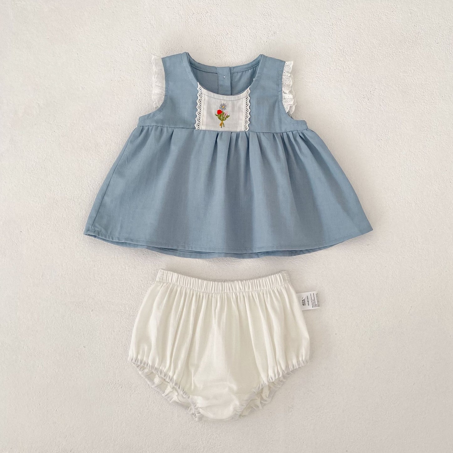 Flower Embroidery Top & Bloomers Set フラワー刺繍 トップス ブルマセット【mh0012486】 Suit / 73cm Engepapa ノースリーブセットアップ