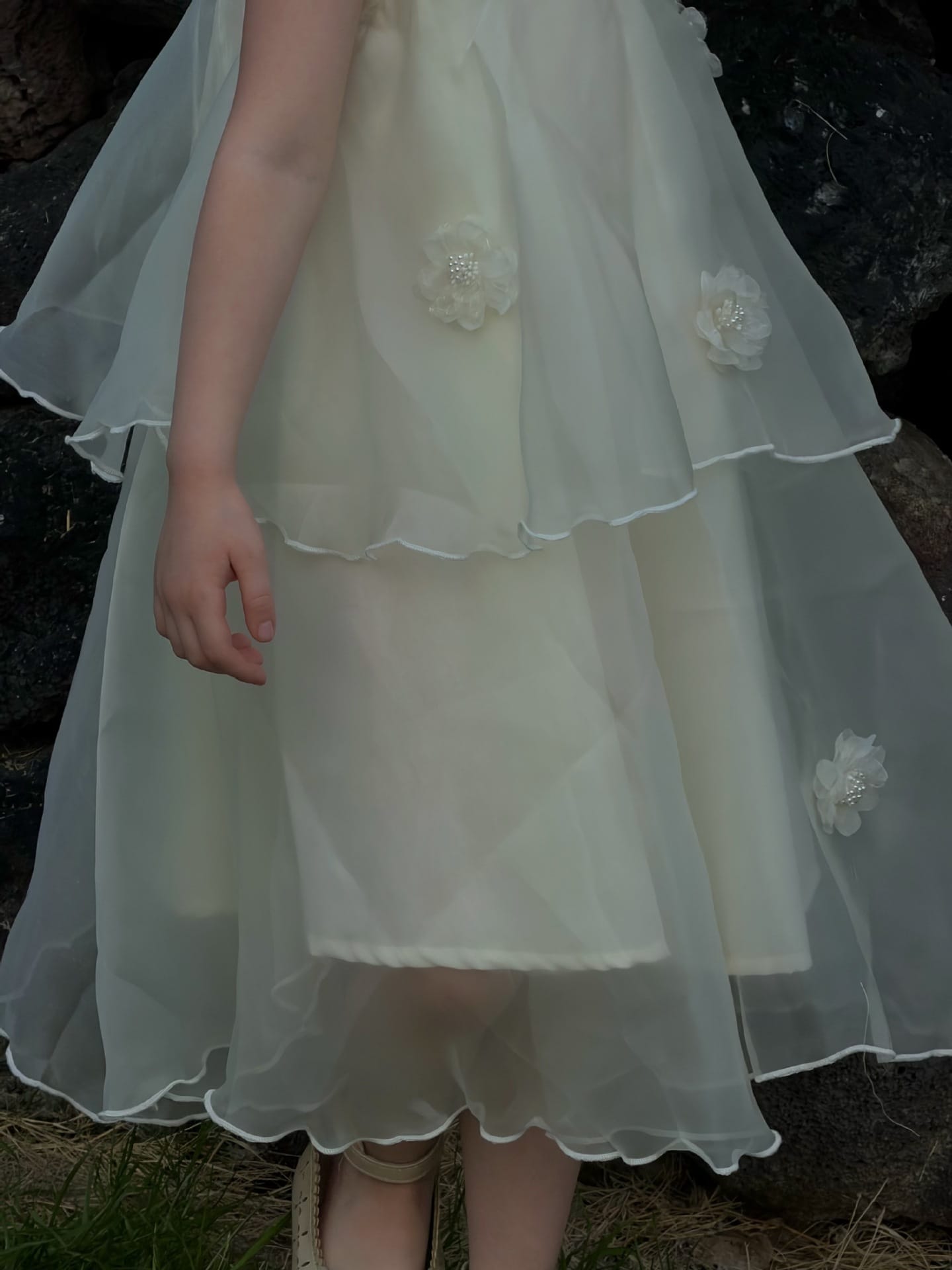 Flower Gauze Dress ティアード ノースリーブワンピース【mh0013060】 Jianzidan ノースリーブワンピース