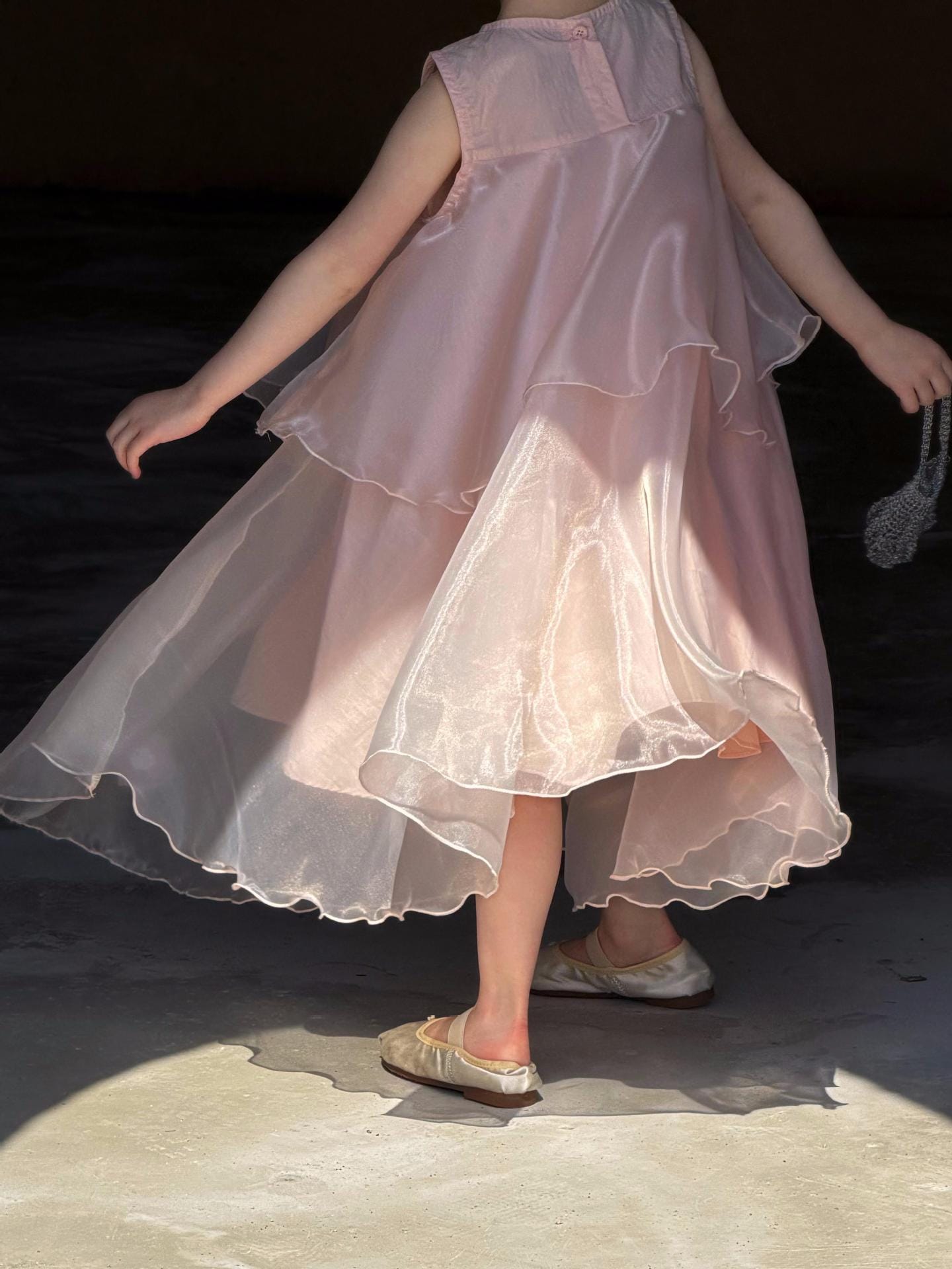 Flower Gauze Dress ティアード ノースリーブワンピース【mh0013060】 Jianzidan ノースリーブワンピース