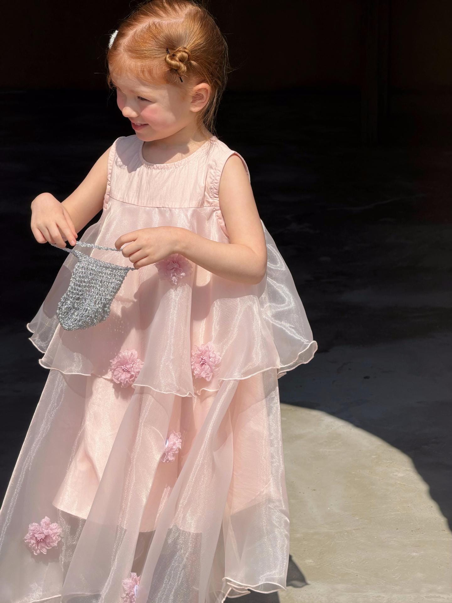 Flower Gauze Dress ティアード ノースリーブワンピース【mh0013060】 Jianzidan ノースリーブワンピース