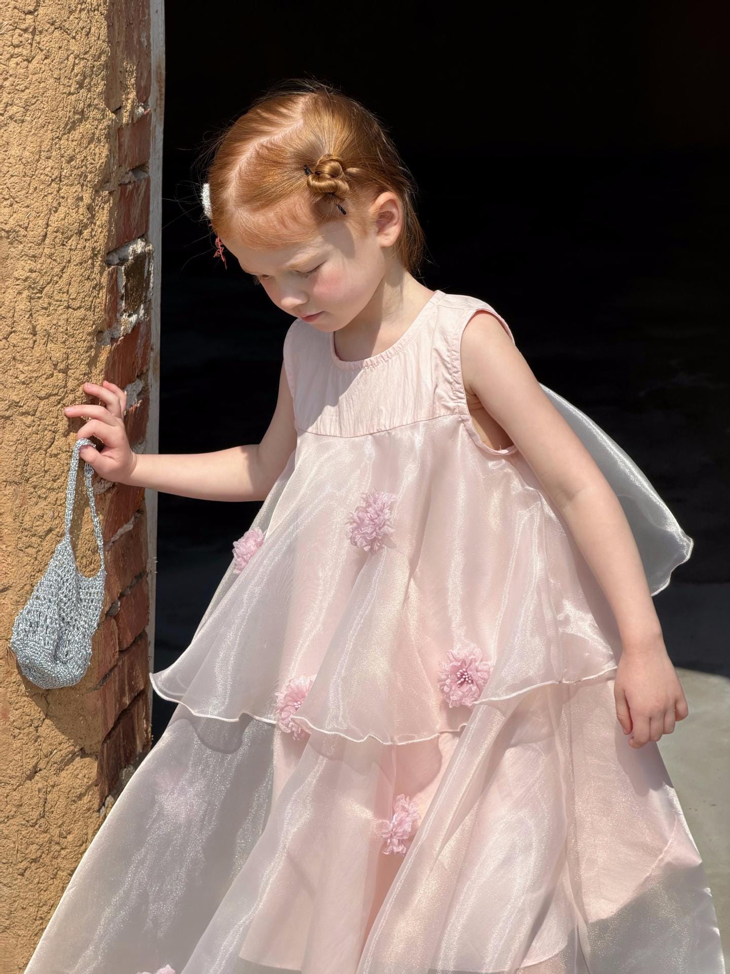 Flower Gauze Dress ティアード ノースリーブワンピース【mh0013060】 Jianzidan ノースリーブワンピース
