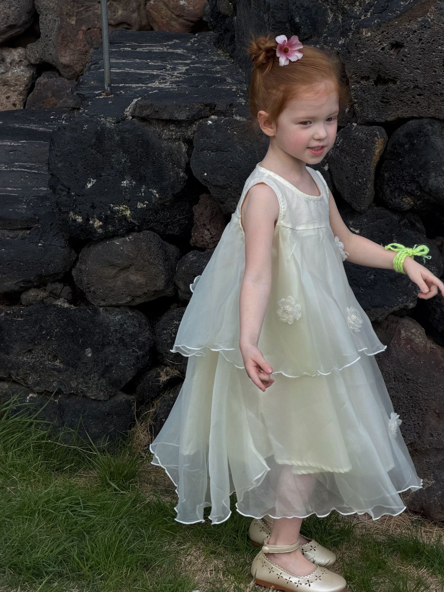 Flower Gauze Dress ティアード ノースリーブワンピース【mh0013060】 Jianzidan ノースリーブワンピース