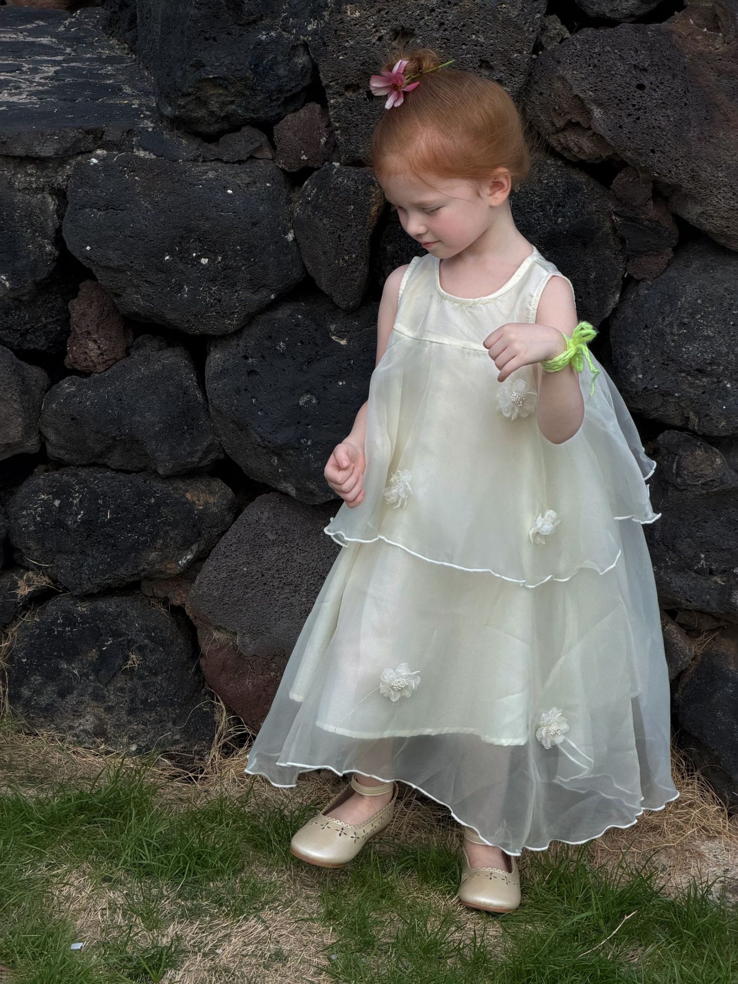 Flower Gauze Dress ティアード ノースリーブワンピース【mh0013060】 Jianzidan ノースリーブワンピース