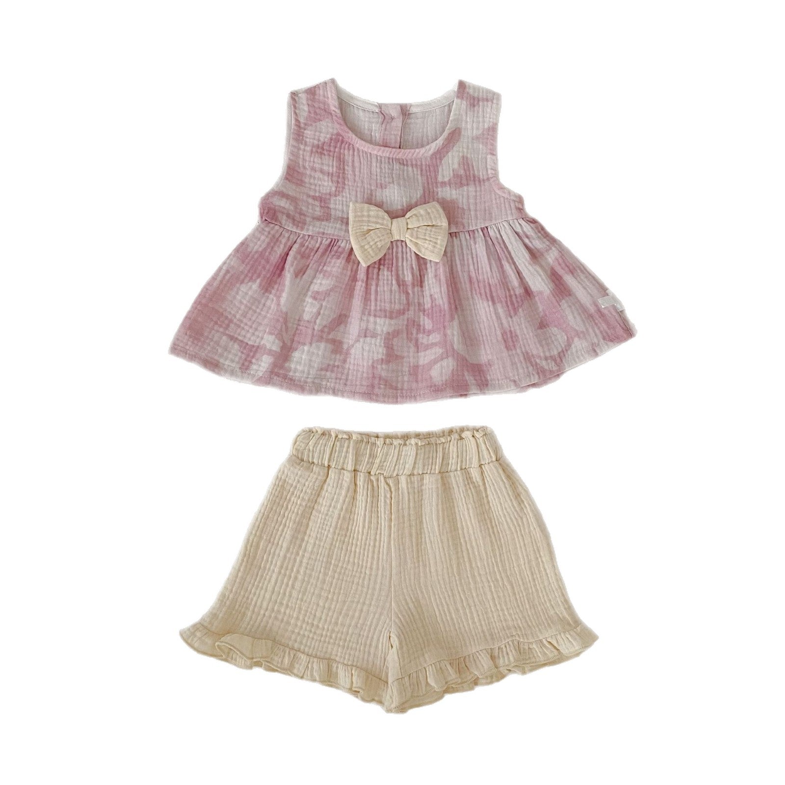 Flower Print Bow Set フラワー プリント リボン セットアップ【mh0012482】 Engepapa ノースリーブセットアップ