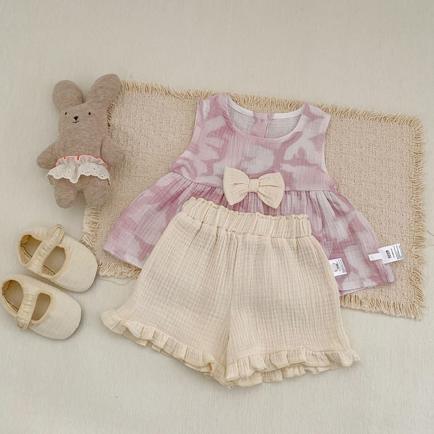 Flower Print Bow Set フラワー プリント リボン セットアップ【mh0012482】 Engepapa ノースリーブセットアップ