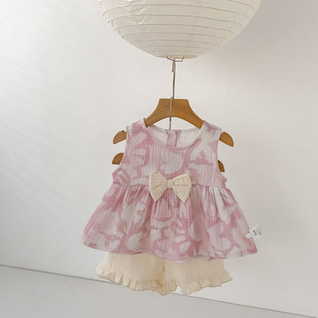 Flower Print Bow Set フラワー プリント リボン セットアップ【mh0012482】 Engepapa ノースリーブセットアップ