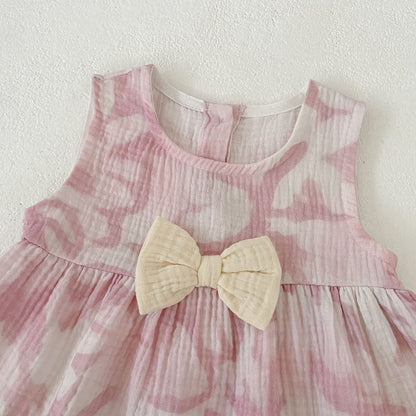 Flower Print Bow Set フラワー プリント リボン セットアップ【mh0012482】 Engepapa ノースリーブセットアップ