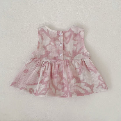Flower Print Bow Set フラワー プリント リボン セットアップ【mh0012482】 Engepapa ノースリーブセットアップ