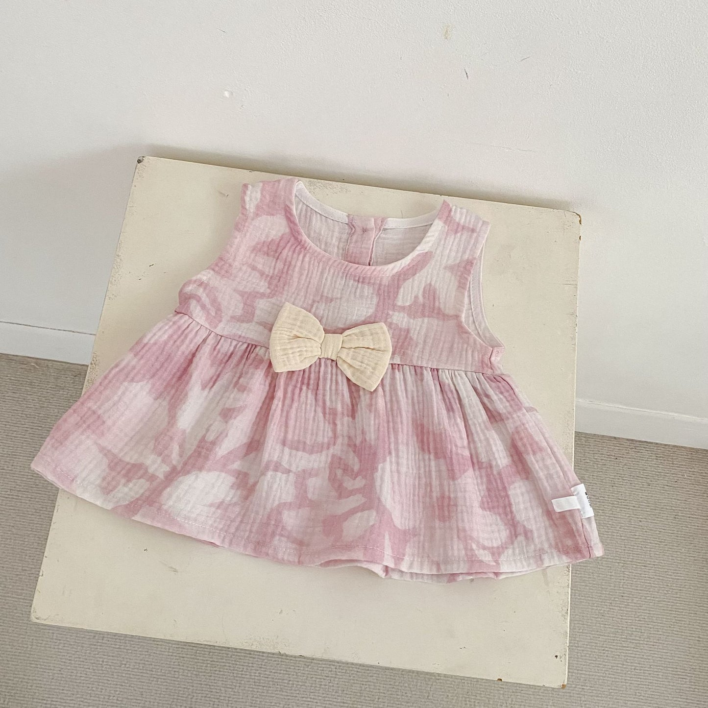Flower Print Bow Set フラワー プリント リボン セットアップ【mh0012482】 Engepapa ノースリーブセットアップ