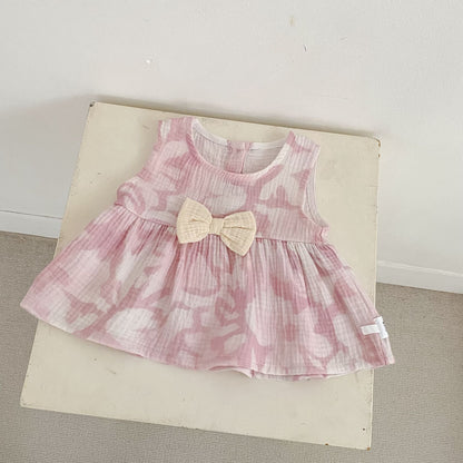 Flower Print Bow Set フラワー プリント リボン セットアップ【mh0012482】 Engepapa ノースリーブセットアップ