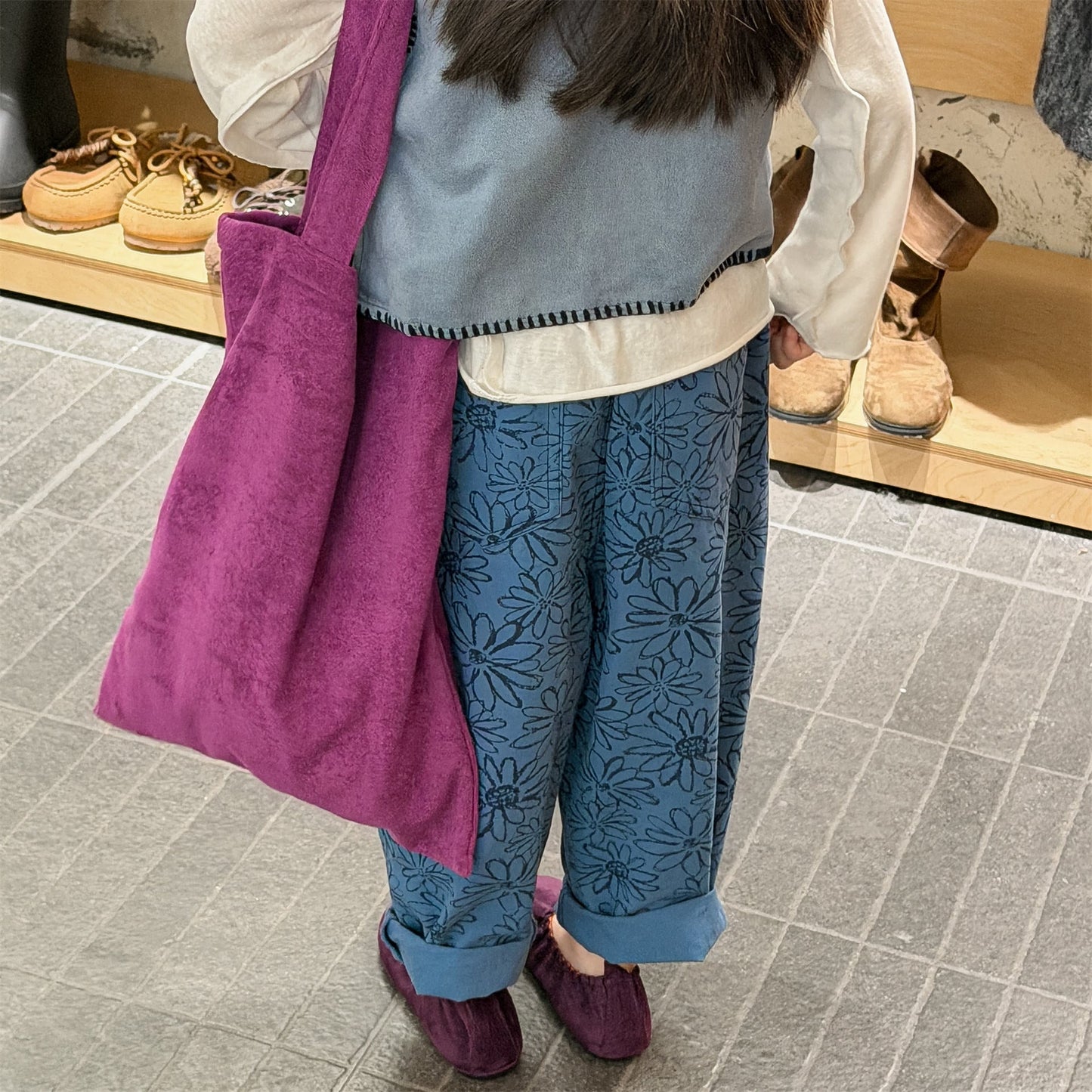 Flower Print Cotton Loose Trousers 花柄 コットン テーパードパンツ【mh0012455】 ADbaby ロングパンツ・スウェットパンツ