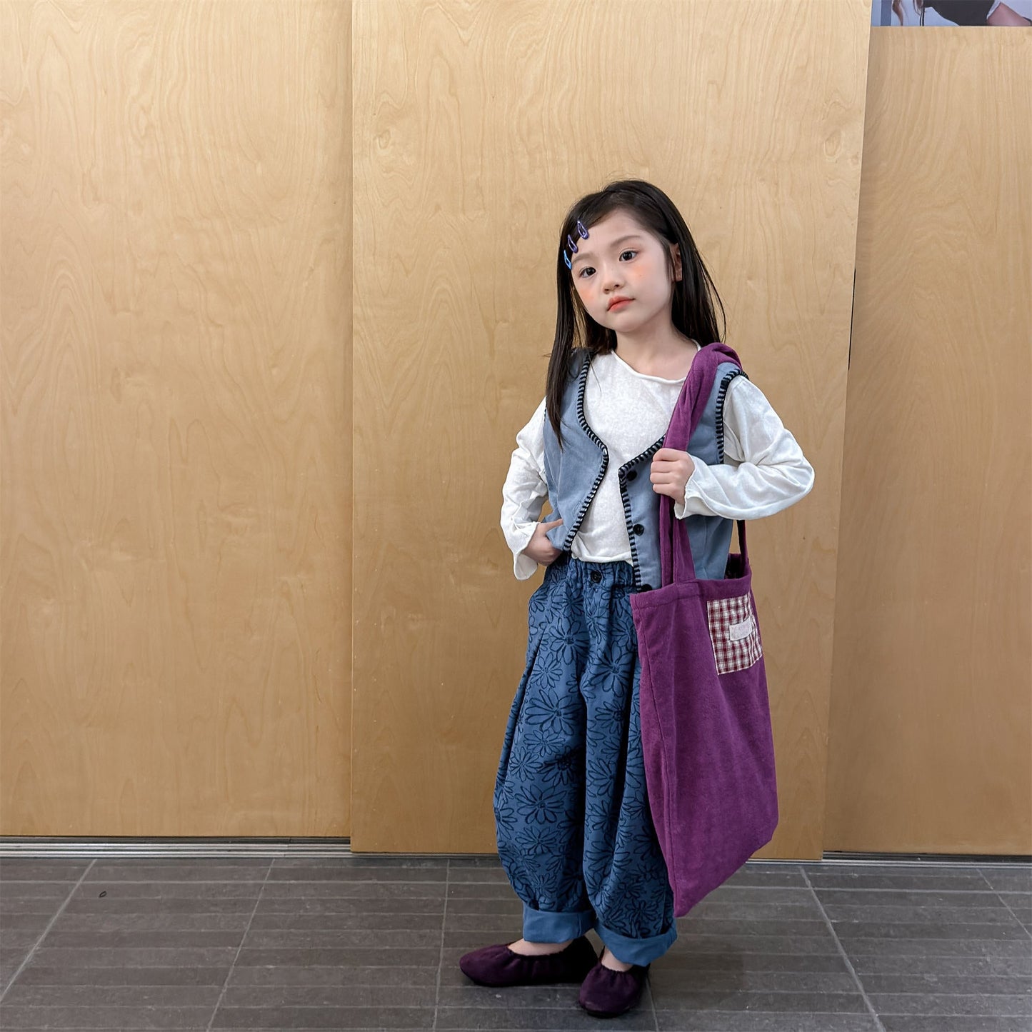 Flower Print Cotton Loose Trousers 花柄 コットン テーパードパンツ【mh0012455】 ADbaby ロングパンツ・スウェットパンツ