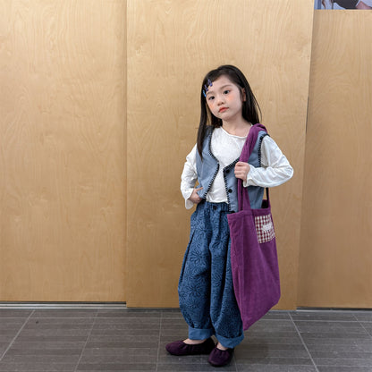 Flower Print Cotton Loose Trousers 花柄 コットン テーパードパンツ【mh0012455】 ADbaby ロングパンツ・スウェットパンツ