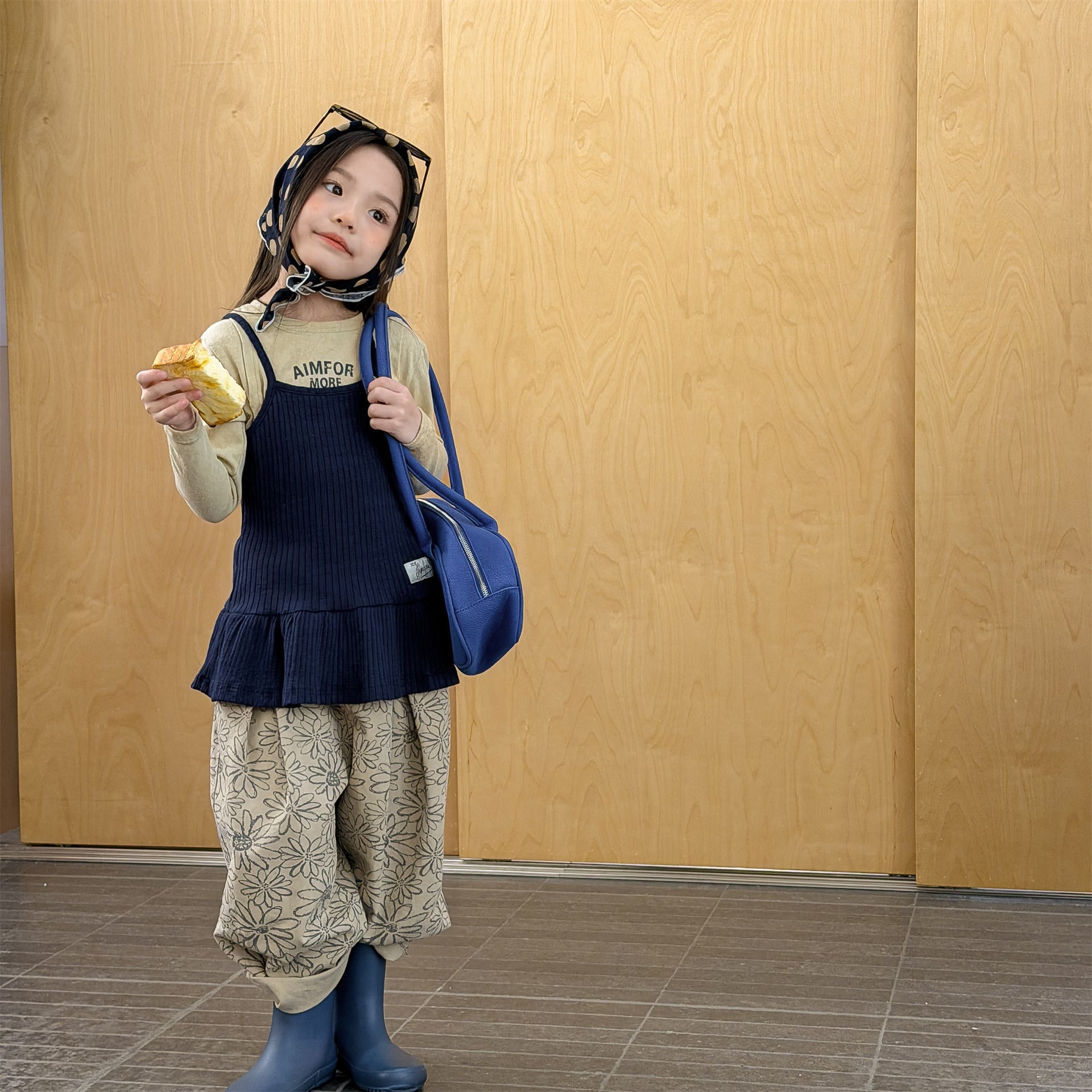 Flower Print Cotton Loose Trousers 花柄 コットン テーパードパンツ【mh0012455】 ADbaby ロングパンツ・スウェットパンツ