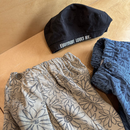 Flower Print Cotton Loose Trousers 花柄 コットン テーパードパンツ【mh0012455】 ADbaby ロングパンツ・スウェットパンツ