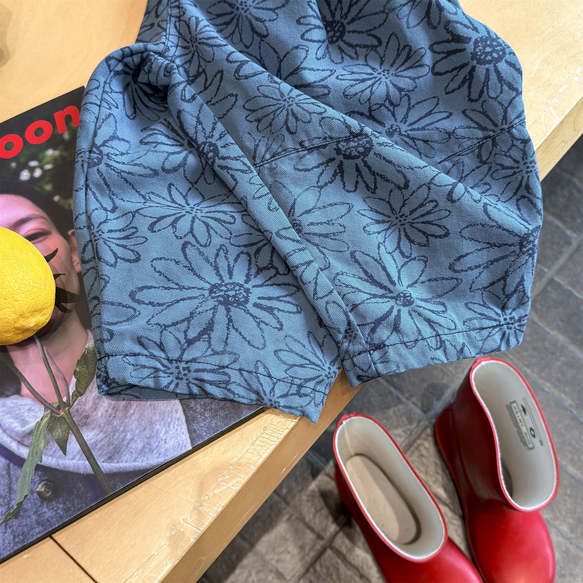 Flower Print Cotton Loose Trousers 花柄 コットン テーパードパンツ【mh0012455】 ADbaby ロングパンツ・スウェットパンツ