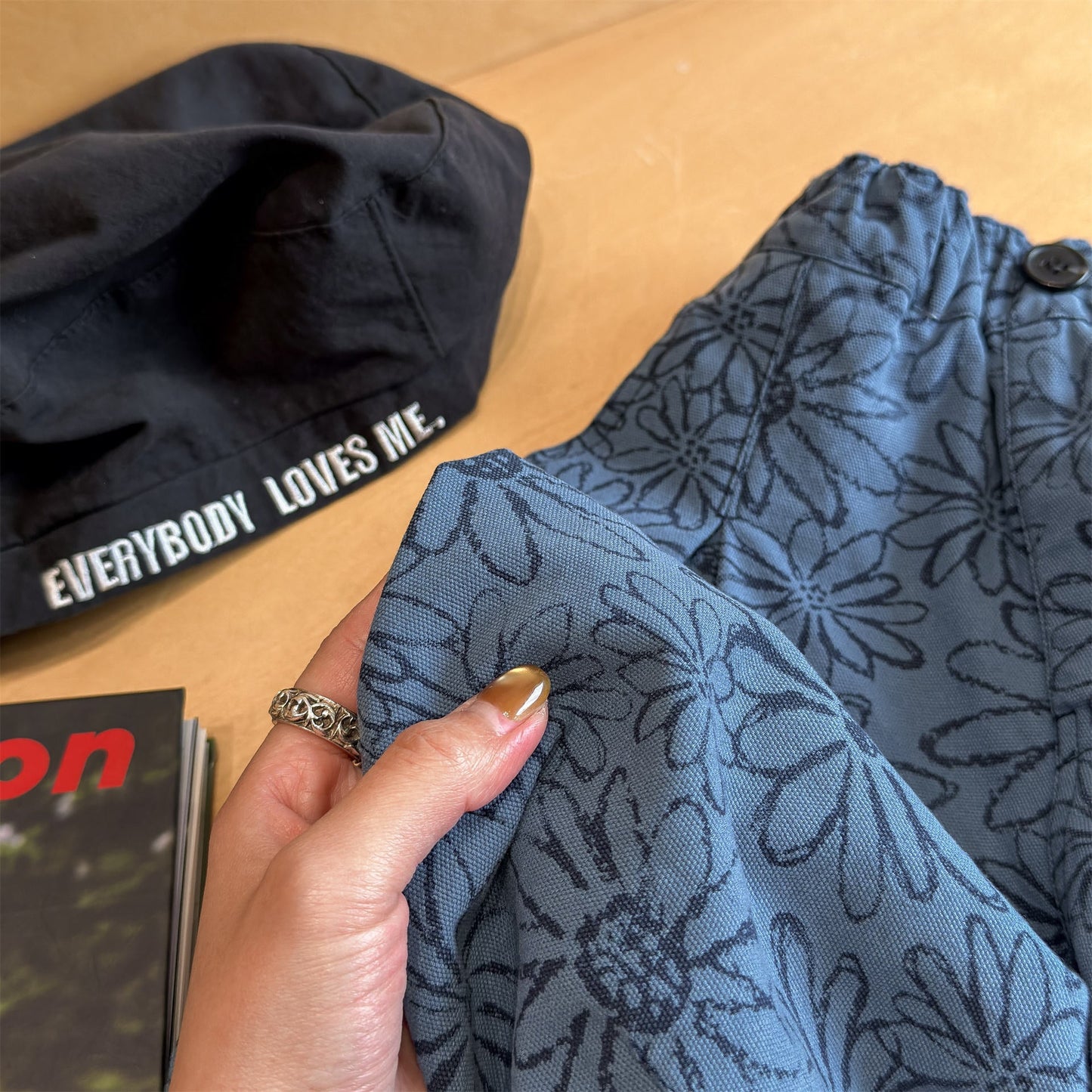 Flower Print Cotton Loose Trousers 花柄 コットン テーパードパンツ【mh0012455】 ADbaby ロングパンツ・スウェットパンツ