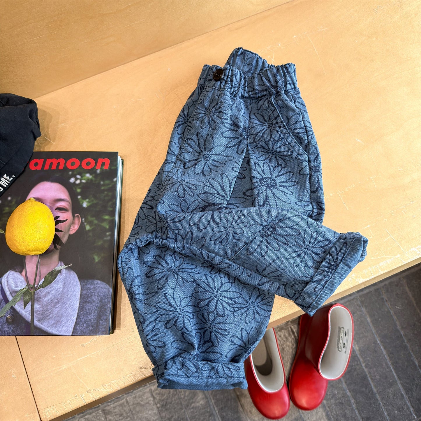 Flower Print Cotton Loose Trousers 花柄 コットン テーパードパンツ【mh0012455】 ADbaby ロングパンツ・スウェットパンツ