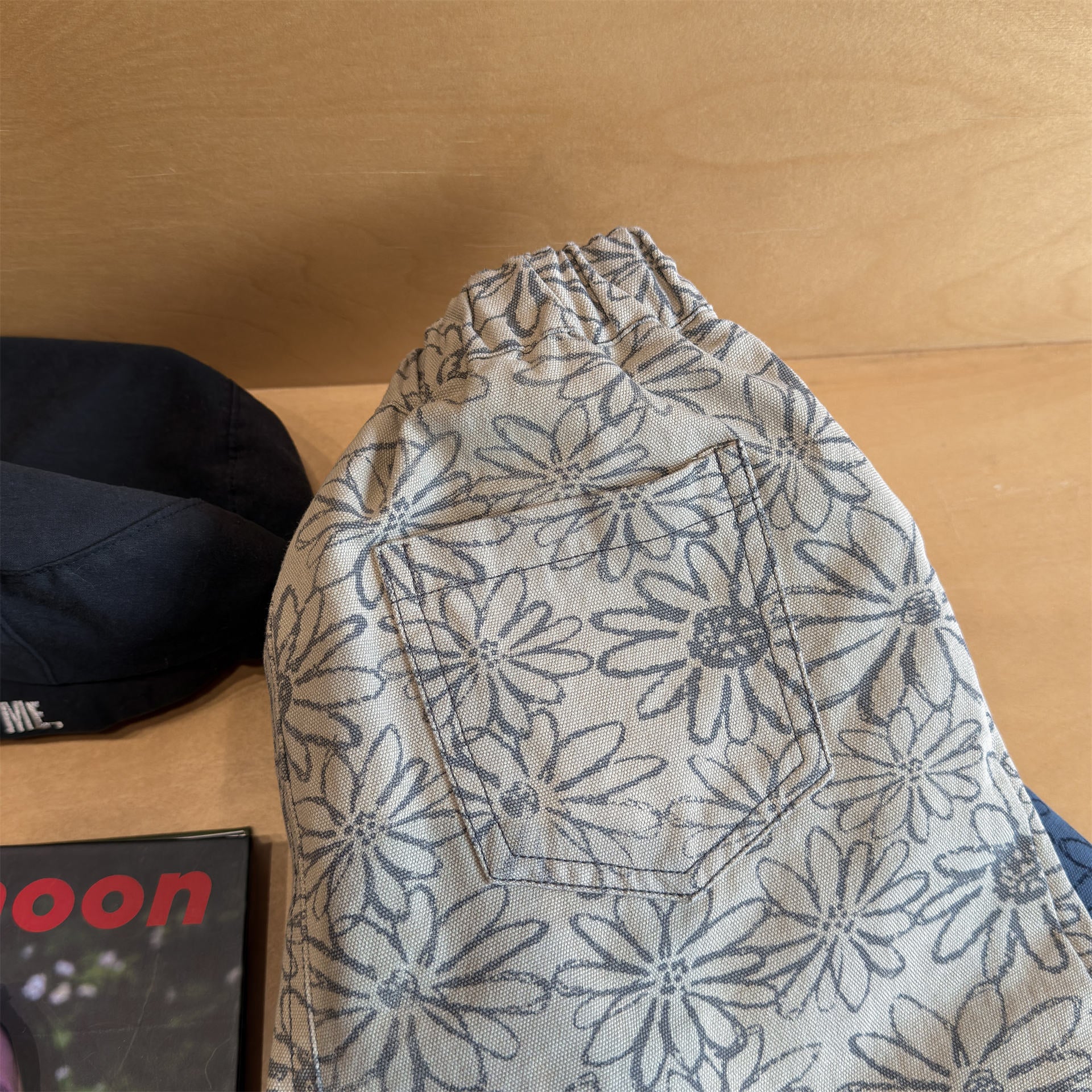 Flower Print Cotton Loose Trousers 花柄 コットン テーパードパンツ【mh0012455】 ADbaby ロングパンツ・スウェットパンツ