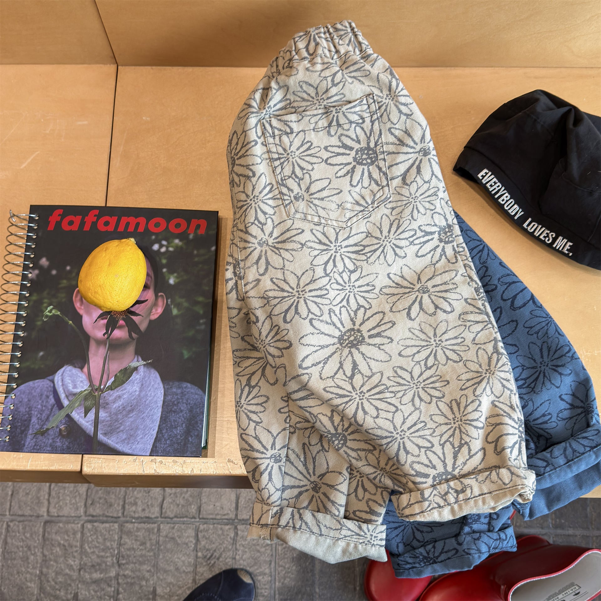 Flower Print Cotton Loose Trousers 花柄 コットン テーパードパンツ【mh0012455】 ADbaby ロングパンツ・スウェットパンツ