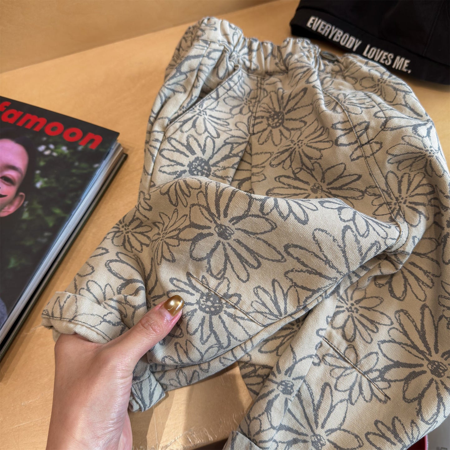 Flower Print Cotton Loose Trousers 花柄 コットン テーパードパンツ【mh0012455】 ADbaby ロングパンツ・スウェットパンツ