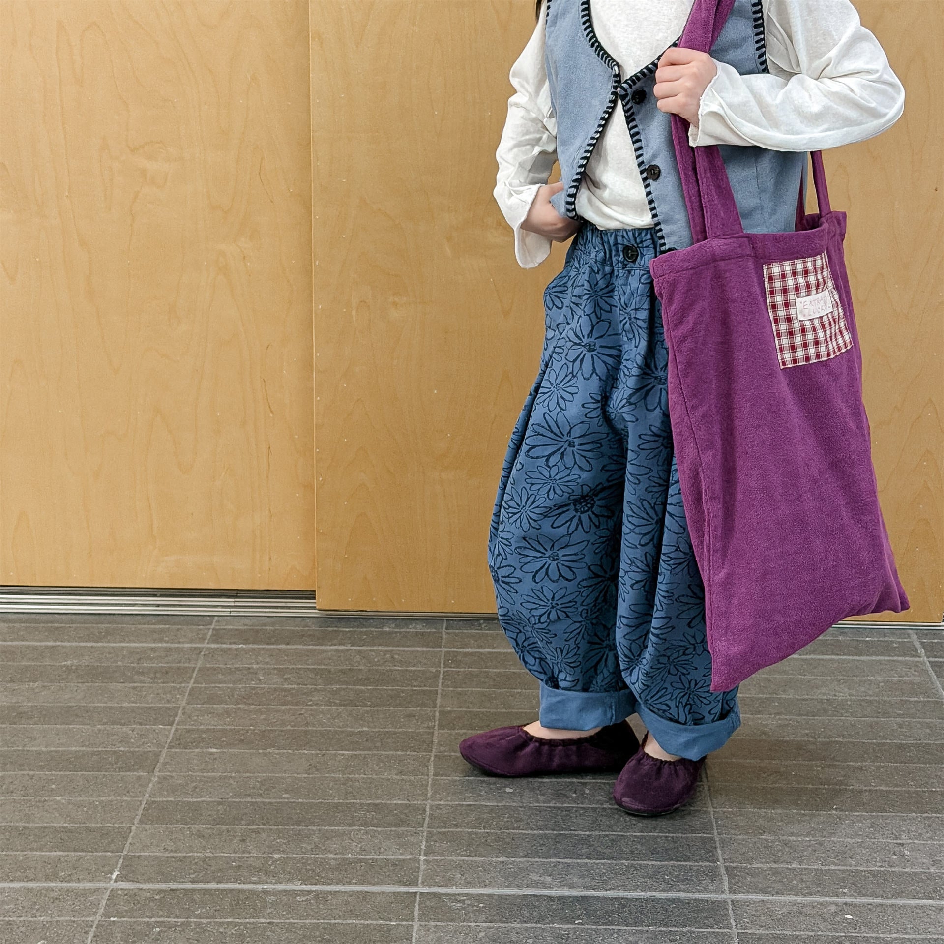 Flower Print Cotton Loose Trousers 花柄 コットン テーパードパンツ【mh0012455】 ADbaby ロングパンツ・スウェットパンツ