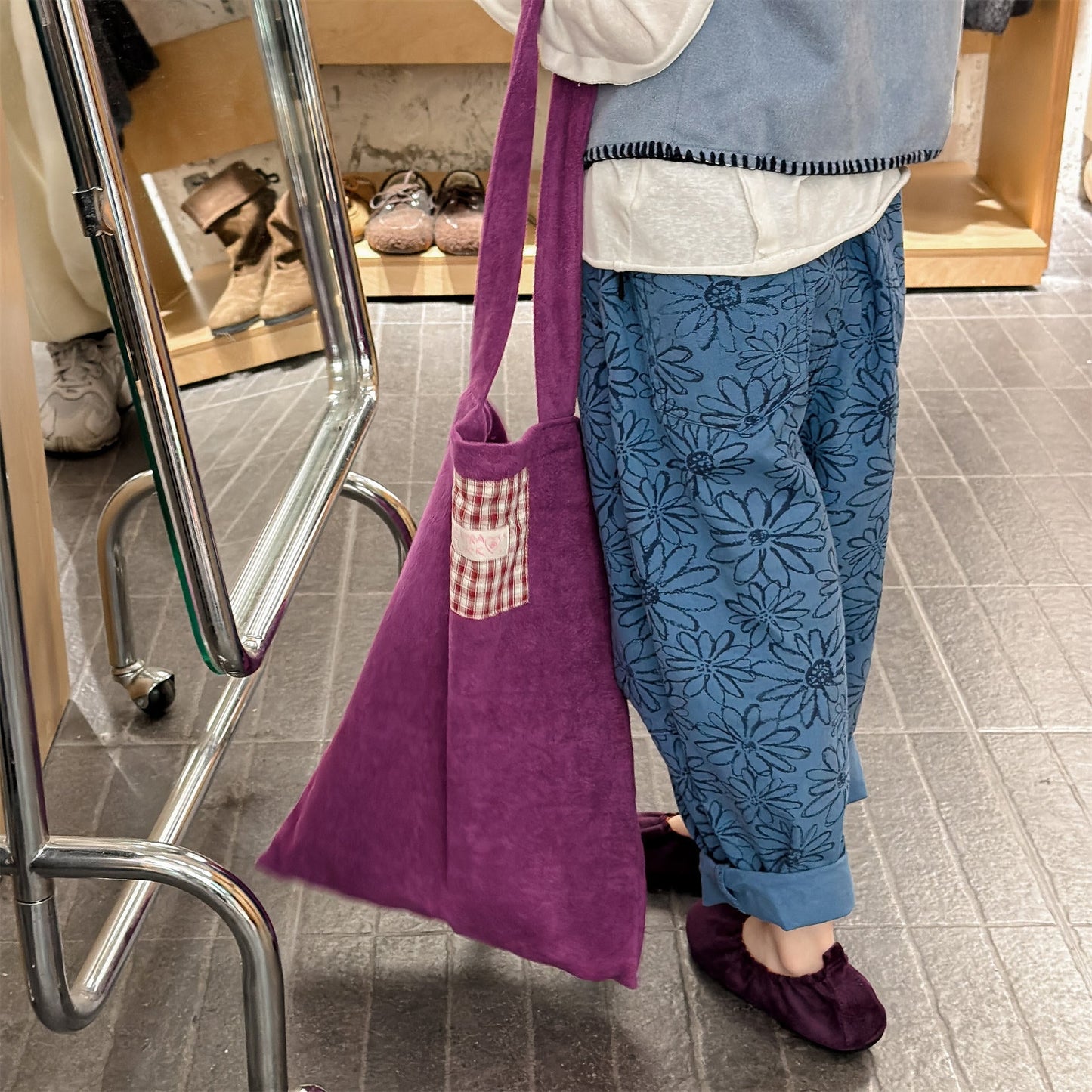 Flower Print Cotton Loose Trousers 花柄 コットン テーパードパンツ【mh0012455】 ADbaby ロングパンツ・スウェットパンツ