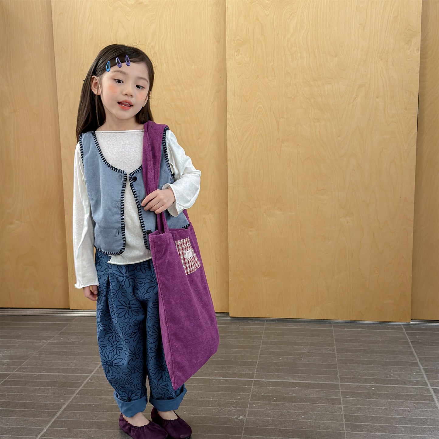 Flower Print Cotton Loose Trousers 花柄 コットン テーパードパンツ【mh0012455】 ADbaby ロングパンツ・スウェットパンツ