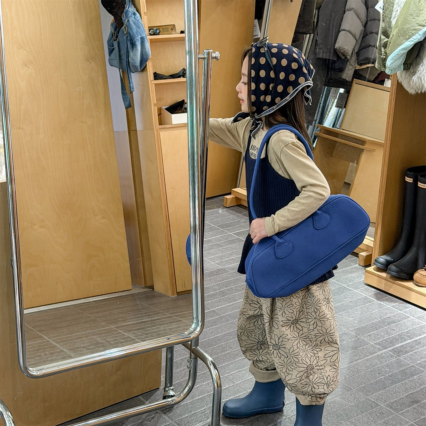 Flower Print Cotton Loose Trousers 花柄 コットン テーパードパンツ【mh0012455】 ADbaby ロングパンツ・スウェットパンツ