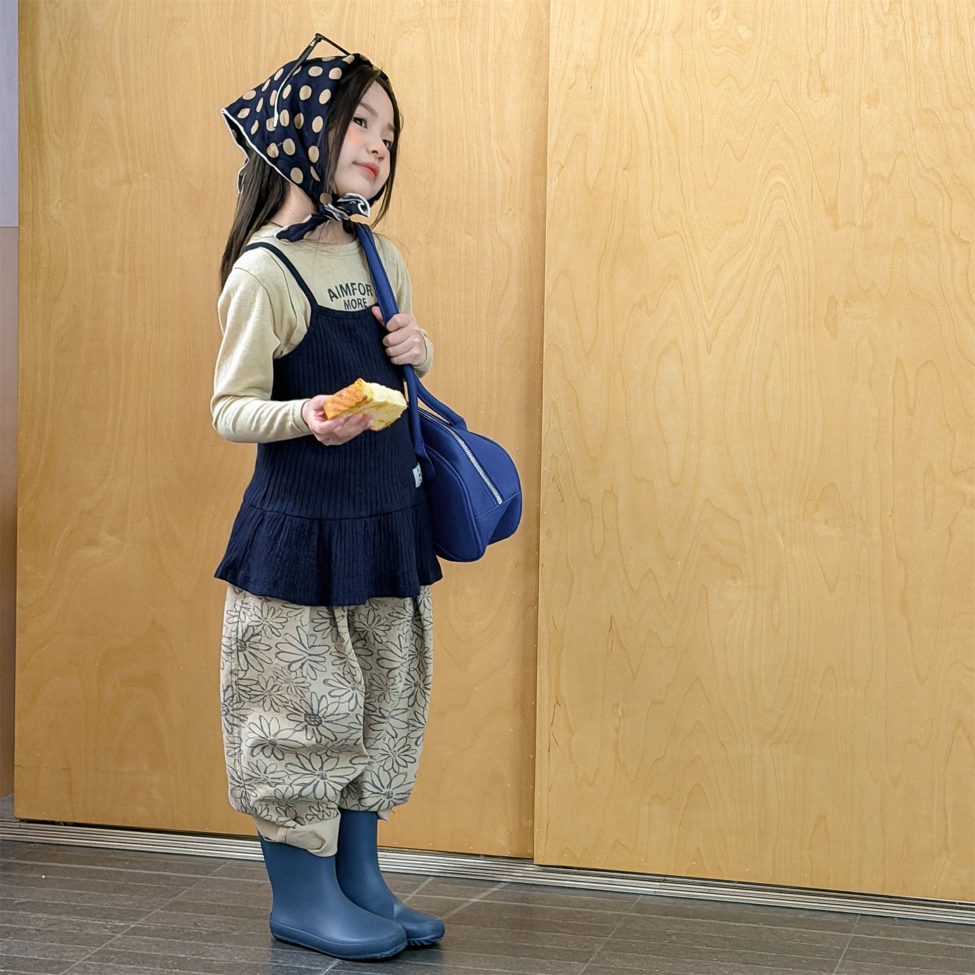 Flower Print Cotton Loose Trousers 花柄 コットン テーパードパンツ【mh0012455】 ADbaby ロングパンツ・スウェットパンツ