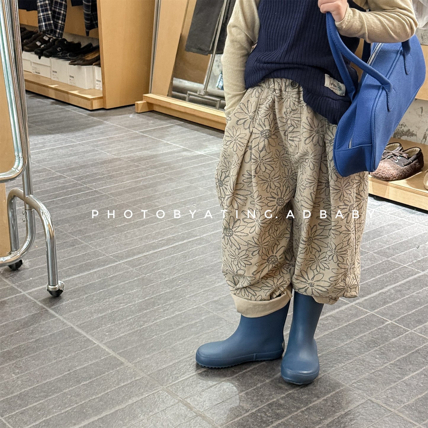 Flower Print Cotton Loose Trousers 花柄 コットン テーパードパンツ【mh0012455】 ADbaby ロングパンツ・スウェットパンツ