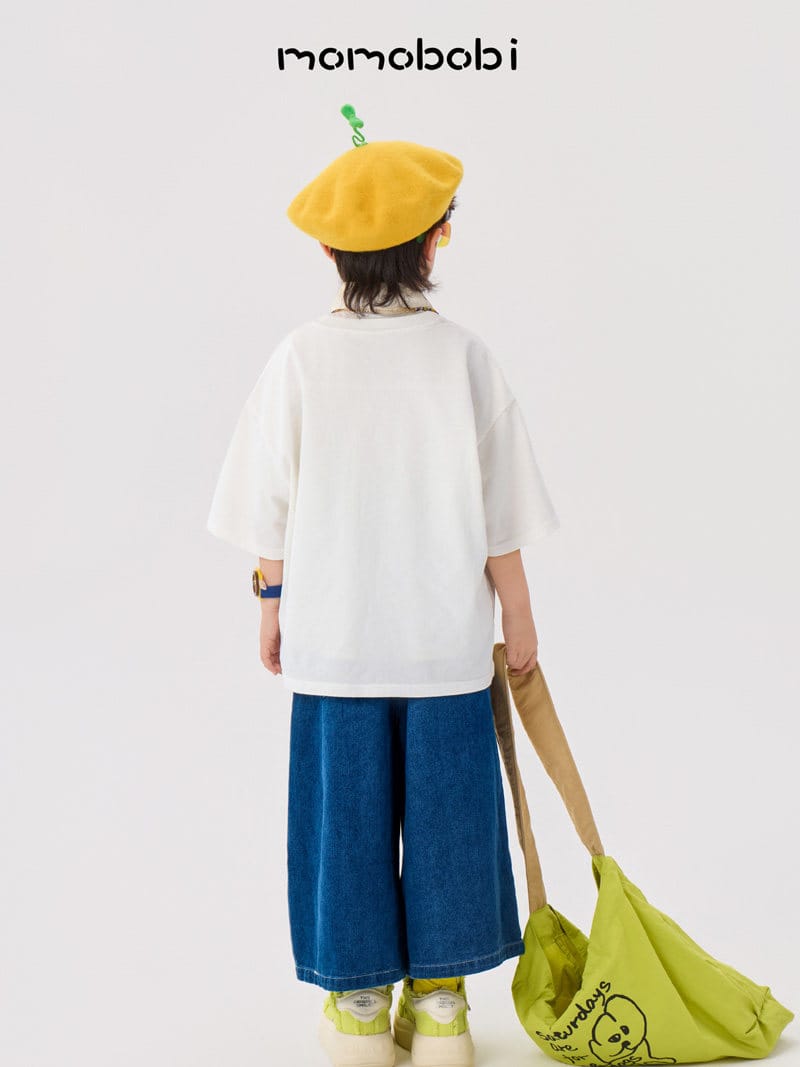 Flower Print Denim Cropped Pants フラワー デニムパンツ【mh0013001】 momobobi デニムパンツ