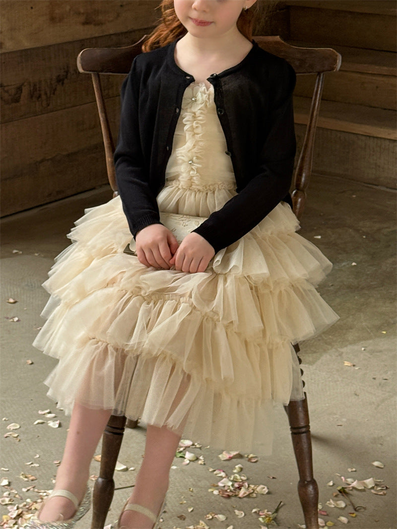 Flower Rhinestone Mesh Tutu Dress ビジュー フラワー キャミソールワンピース【mh0012419】 Chengle