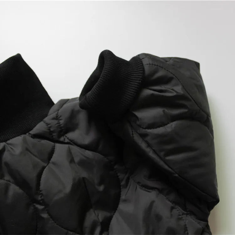 長袖セットアップ Black / 90cm キッズセットアップ 2点セット キルティングハイネックトレーナー ロングパンツ 防寒セット 3カラー【mh0003754】