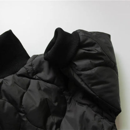 長袖セットアップ Black / 90cm キッズセットアップ 2点セット キルティングハイネックトレーナー ロングパンツ 防寒セット 3カラー【mh0003754】