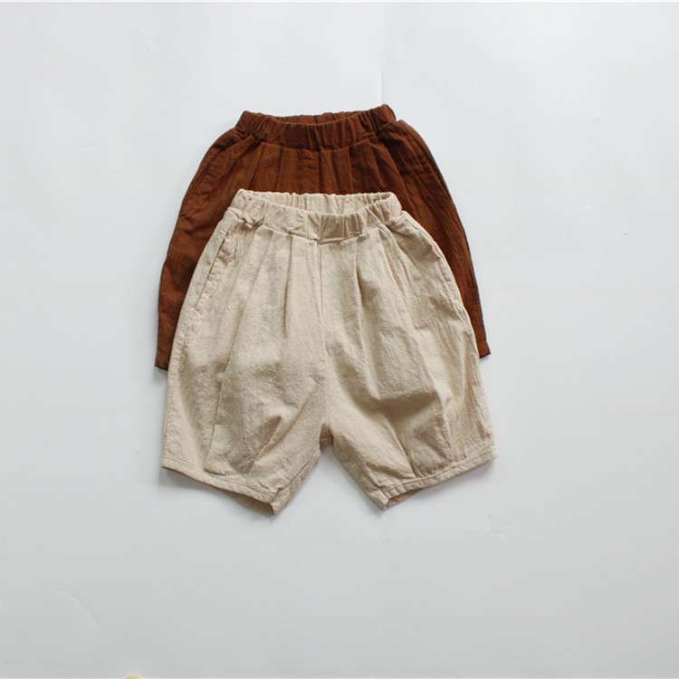 ハーフパンツ・ショートパンツ Cotton Linen Solid Loose Bloomers コットンリネン ルーズ かぼちゃパンツ【mh0012008】