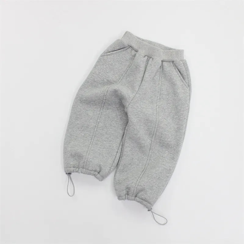 長袖セットアップ gray pants / 2T (90) キッズトップス/パンツ レターロゴ長袖スウェットシャツ/ロングスウェットドロストパンツ【mh0007979】