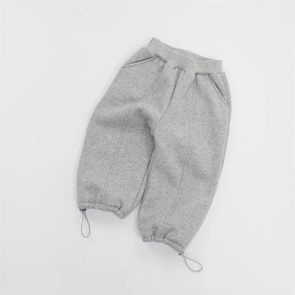 長袖セットアップ gray pants / 2T (90) キッズトップス/パンツ レターロゴ長袖スウェットシャツ/ロングスウェットドロストパンツ【mh0007979】
