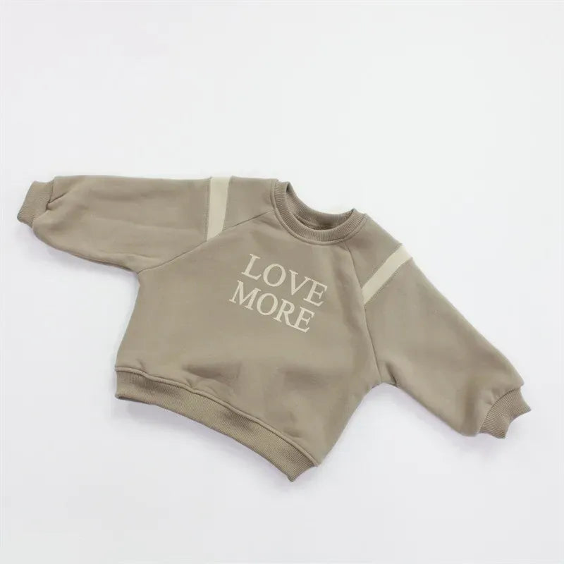 トレーナー・フーディ Light Khaki / 2T (90) / 取り寄せ（7〜21日） キッズトップス レターロゴプリント厚手長袖スウェットトレーナー【mh0007980】