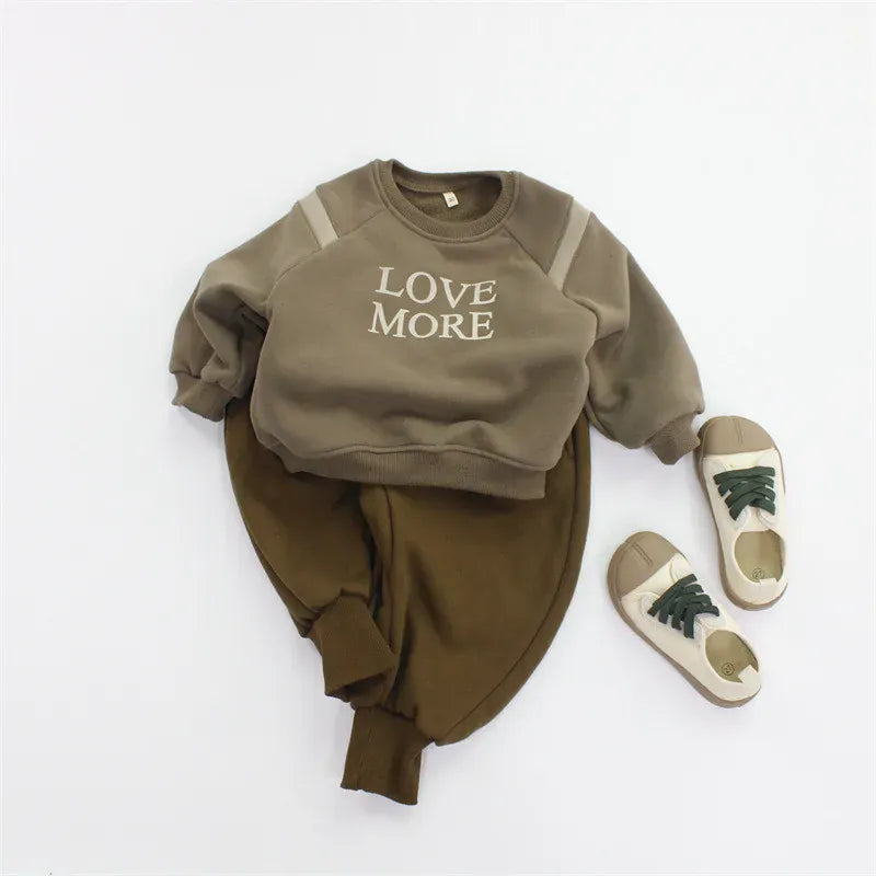 トレーナー・フーディ キッズトップス レターロゴプリント厚手長袖スウェットトレーナー【mh0007980】