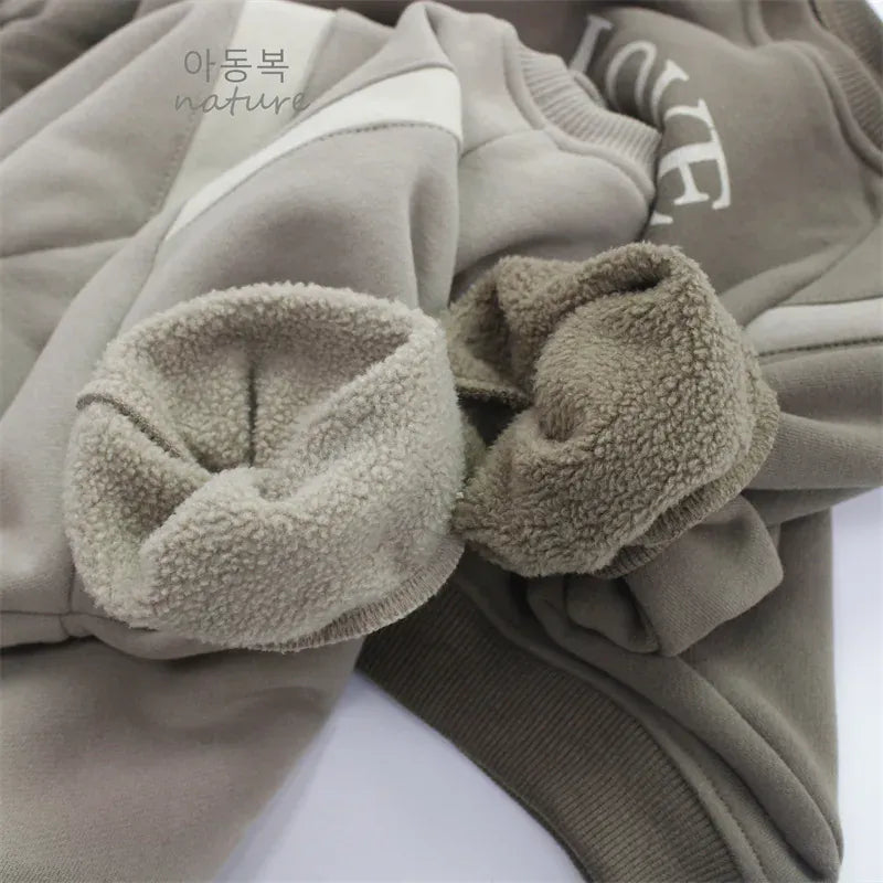 トレーナー・フーディ キッズトップス レターロゴプリント厚手長袖スウェットトレーナー【mh0007980】