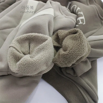 トレーナー・フーディ キッズトップス レターロゴプリント厚手長袖スウェットトレーナー【mh0007980】