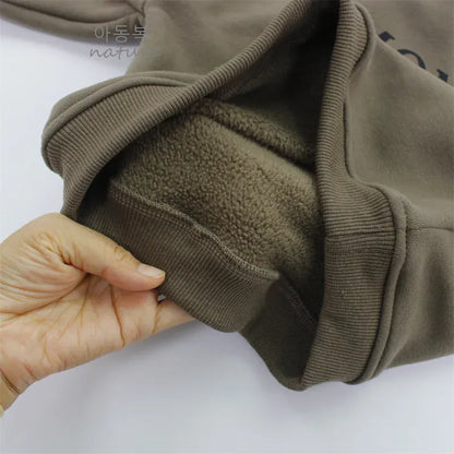 トレーナー・フーディ キッズトップス レターロゴプリント裏フリース長袖スウェットトレーナー【mh0007981】